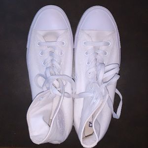 all white high top converse